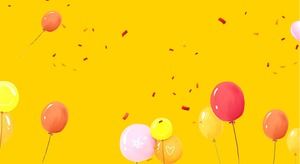 Five colorful balloons PPT background pictures