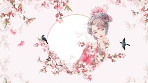 Beautiful peach blossom love slide background picture