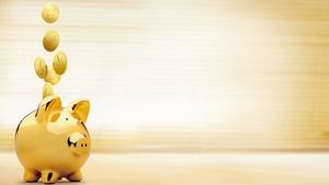 Golden pig piggy bank PPT background picture