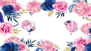 Art et fleur image d'arrière-plan PPT avec de la poudre bleue