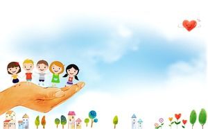 Three cute cartoon hand-painted PPT background pictures