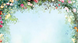 Watercolor beautiful hand painted PPT background picture