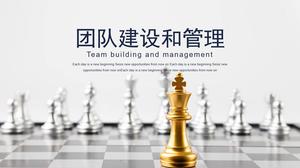 Modèle PPT de construction d'équipe avec fond d'échecs