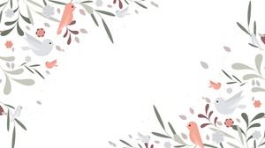 Image d'arrière-plan de diaporama simple et élégante fleur et oiseau illustration