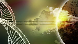 Imagen de fondo PPT de la cadena de ADN de ciencias biológicas