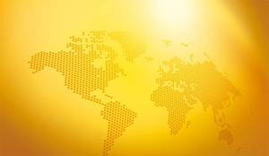 صورة خلفية خريطة العالم النقطية الذهبية PPT