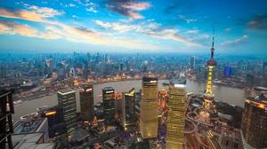 Шанхай Восточная жемчужина PPT фоновое изображение