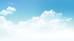 水色の空と白い雲PPT背景画像