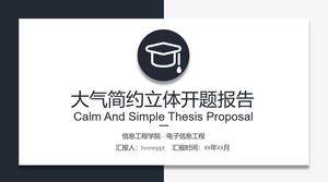 Simple and practical card style graduation thesis opening report PPT template