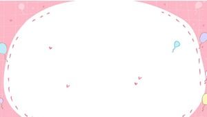 Пять розовых милых мультипликационных фоновых рисунков границы PPT