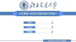 Modelo de PPT de certificado de graduação azul simples com crachá de escola