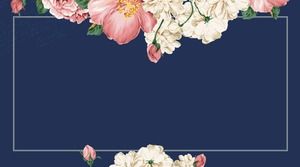 五張老式的文學和花卉PPT邊框背景圖片