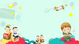 Four cute cartoon PPT background pictures for free download