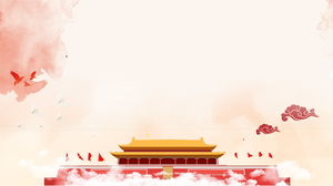 Seven exquisite party and government PPT background pictures of Tiananmen background for free download