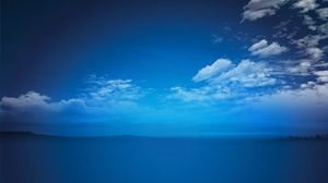 Quiet blue sky and white clouds PPT background picture