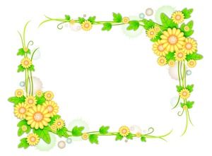 PPT background picture of clustered floral border