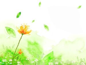 Painted series cartoon flower PPT background picture