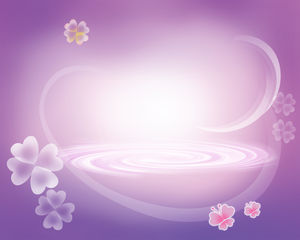 紫色抽象背景點綴花卉圖案PPT背景圖片