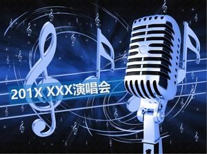 Beautiful microphone PPT background picture download