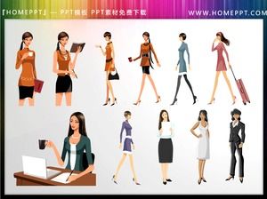 11幅女性PPT剪裁時尚畫