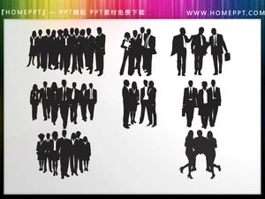 37 black business PPT character silhouettes