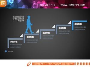 Progressive relationship PPT chart of two characters walking steps