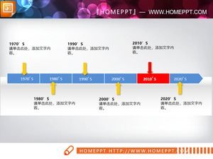 Three blue concise PPT timeline