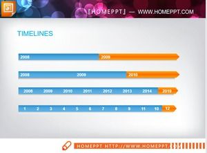 Blue and orange color PPT timeline chart