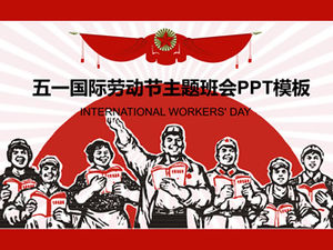 Strahlende Hintergrund Arbeiter Erklärung kann Tag Arbeit Tag Thema ppt Vorlage