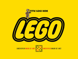 レゴ（LEGO）スタイルのレゴレンガのテーマpptテンプレート