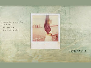 怀旧音乐风格的泰勒·斯威夫特（Taylor Swift）个人主题ppt模板