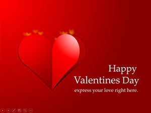 Template PPT kartu ucapan animasi yang indah hari Valentine