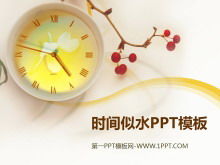 Elegant clock background time like water PPT template