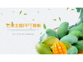 Template PPT tema buah dengan latar belakang mangga