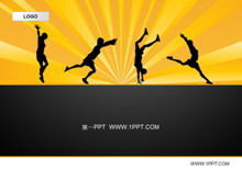 Black background sports PPT template download