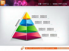 Un conjunto de exquisita descarga de plantilla de gráfico PPT de pirámide estéreo 3d