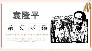 Învățarea introducerii publicității Yuan Longping, tatăl orezului hibrid, șablon ppt