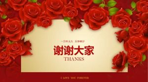 Modèle PPT d'amour de la Saint-Valentin de Han Faner belle rose