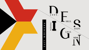 Kırmızı ve sarı çokgen arka plan ile Avrupa ve Amerikan tarzı yaratıcı tasarım PPT şablonu