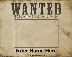 Gratis Wanted Dead or Alive PowerPoint Template