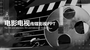 Șablon PPT de producție de filme creative de culoare neagră și media de televiziune