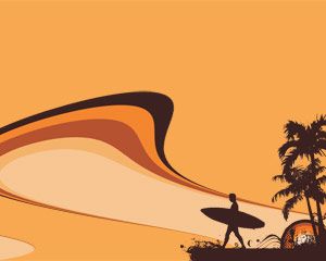Surf Sunset Powerpoint şablonu