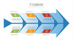 Color big arrow fishbone diagram PPT graphic material
