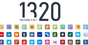 1320 color flat long shadow ICON icon collection