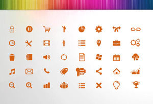 135 icône de diapositive orange plat téléchargement gratuit