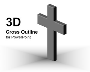 3D Cross Шаблон PowerPoint Outline