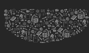 160 chalk hand-drawn PPT icon material