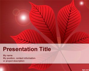 Szablon Red Leaf PowerPoint