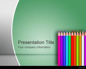 Renk Okul Kalem PowerPoint Şablon