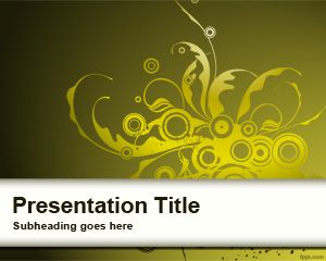 Template Yellow Curly Sprout PowerPoint